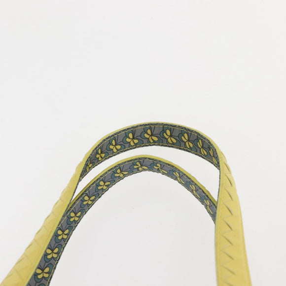 BOTTEGA VENETA INTRECCIATO Reversible Tote Bag Leather Nylon Yellow Auth BA5716