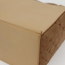 BURBERRY Hand Bag Leather Beige Silver Auth BA5720-9