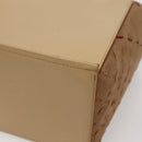 BURBERRY Hand Bag Leather Beige Silver Auth BA5720-15