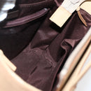 BURBERRY Hand Bag Leather Beige Silver Auth BA5720-18