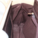 BURBERRY Hand Bag Leather Beige Silver Auth BA5720-19