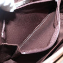 BURBERRY Hand Bag Leather Beige Silver Auth BA5720-20