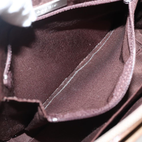 BURBERRY Hand Bag Leather Beige Silver Auth BA5720