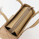 BURBERRY Hand Bag Leather Beige Silver Auth BA5720-6