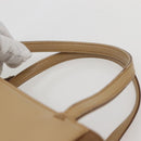 BURBERRY Hand Bag Leather Beige Silver Auth BA5720-8