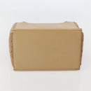 BURBERRY Hand Bag Leather Beige Silver Auth BA5720-5