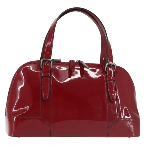 BURBERRY Hand Bag Enamel Red Auth BA5721