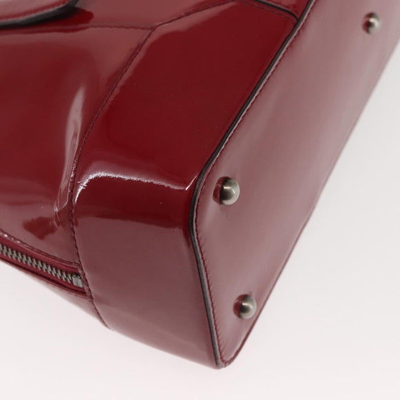 BURBERRY Hand Bag Enamel Red Auth BA5721