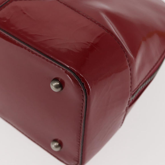 BURBERRY Hand Bag Enamel Red Auth BA5721