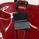 BURBERRY Hand Bag Enamel Red Auth BA5721-14