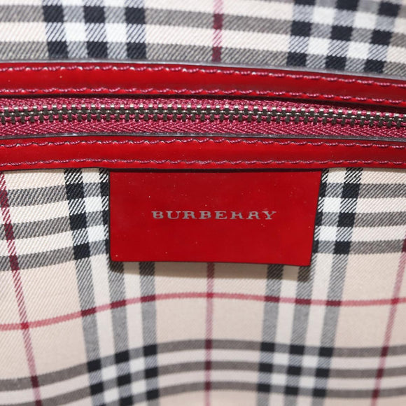 BURBERRY Hand Bag Enamel Red Auth BA5721