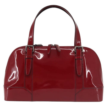 BURBERRY Hand Bag Enamel Red Auth BA5721 - 0