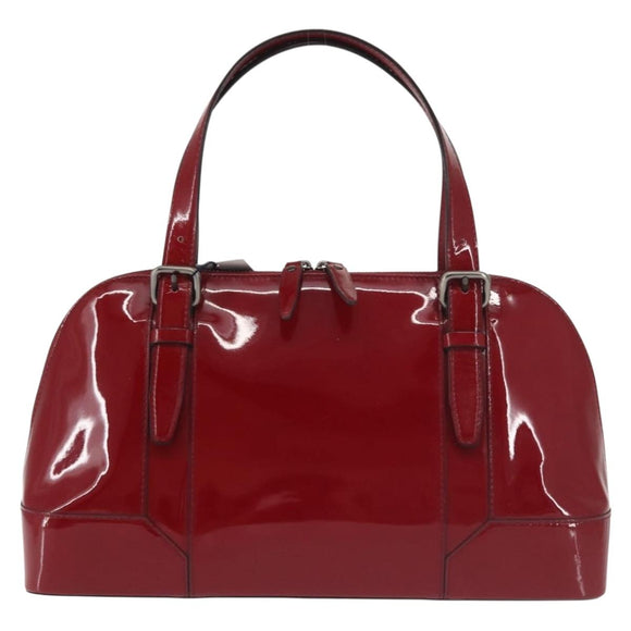 BURBERRY Hand Bag Enamel Red Auth BA5721