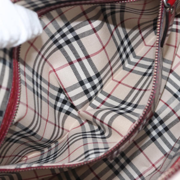 BURBERRY Hand Bag Enamel Red Auth BA5721