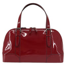 BURBERRY Hand Bag Enamel Red Auth BA5721-13