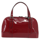 BURBERRY Hand Bag Enamel Red Auth BA5721-3