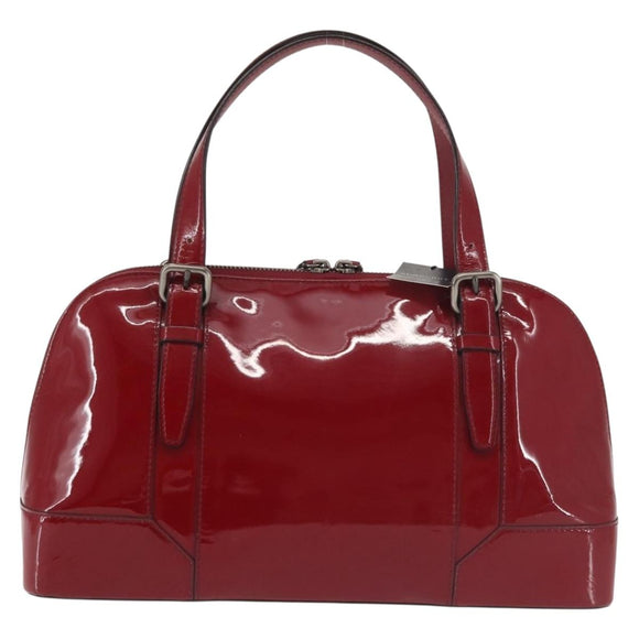 BURBERRY Hand Bag Enamel Red Auth BA5721