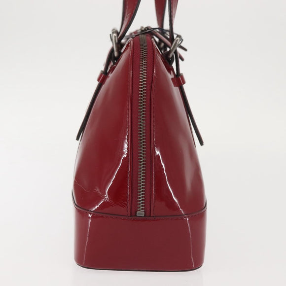 BURBERRY Hand Bag Enamel Red Auth BA5721