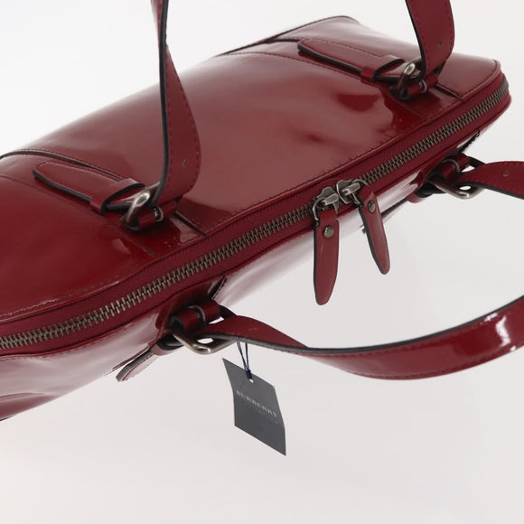 BURBERRY Hand Bag Enamel Red Auth BA5721