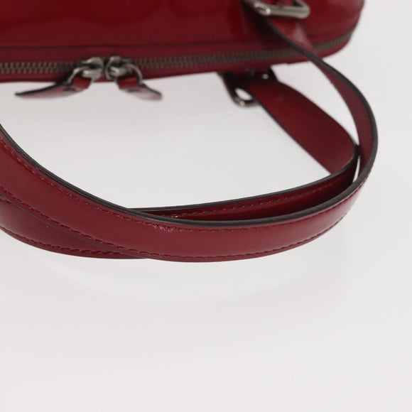 BURBERRY Hand Bag Enamel Red Auth BA5721