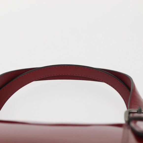 BURBERRY Hand Bag Enamel Red Auth BA5721