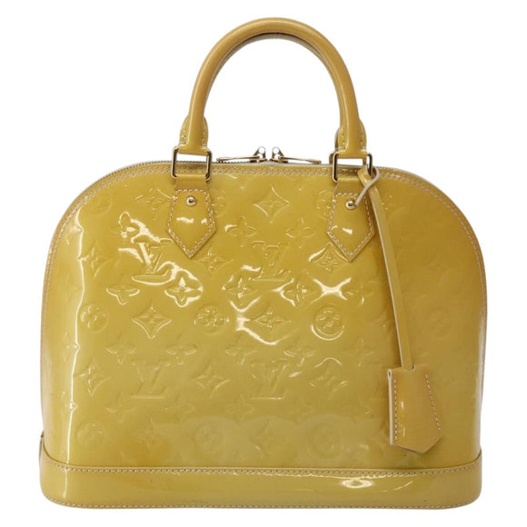 LOUIS VUITTON Monogram Vernis Alma PM Hand Bag Broncorail M91445 LV Auth BA5722