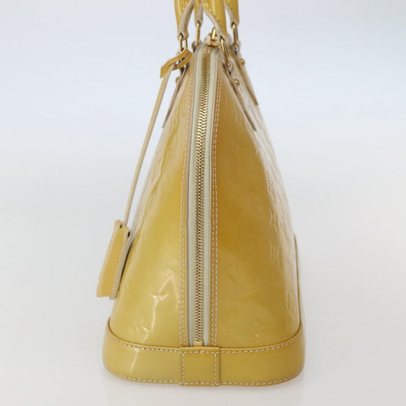 LOUIS VUITTON Monogram Vernis Alma PM Hand Bag Broncorail M91445 LV Auth BA5722