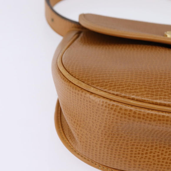 Christian Dior Shoulder Bag Leather Beige Gold Auth BA5737