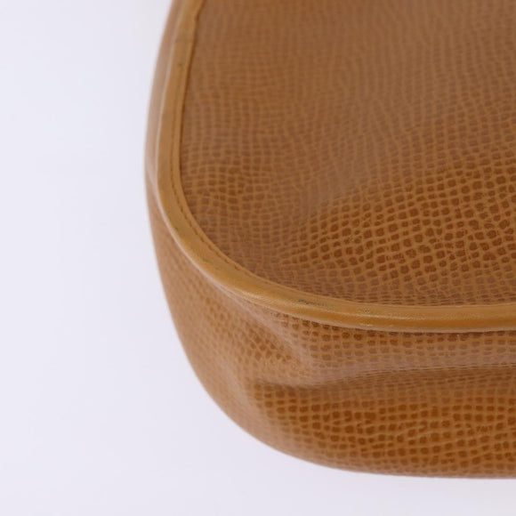 Christian Dior Shoulder Bag Leather Beige Gold Auth BA5737