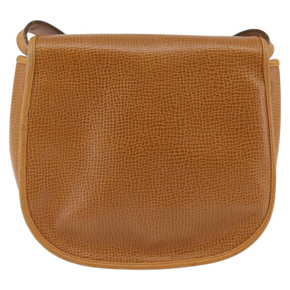 Christian Dior Shoulder Bag Leather Beige Gold Auth BA5737