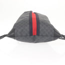 GUCCI GG Supreme Sherry Line Backpack PVC Black Auth BA5738-12