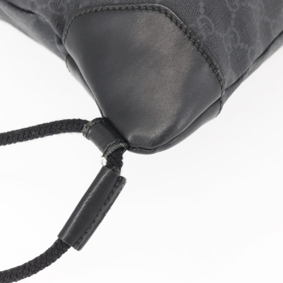 GUCCI GG Supreme Sherry Line Backpack PVC Black Auth BA5738