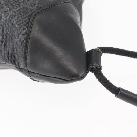 GUCCI GG Supreme Sherry Line Backpack PVC Black Auth BA5738