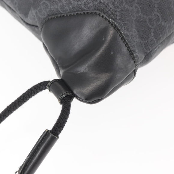 GUCCI GG Supreme Sherry Line Backpack PVC Black Auth BA5738