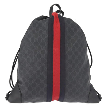 GUCCI GG Supreme Sherry Line Backpack PVC Black Auth BA5738 - 0