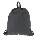 GUCCI GG Supreme Sherry Line Backpack PVC Black Auth BA5738-3