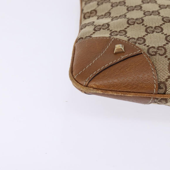 GUCCI GG Canvas Shoulder Bag Beige Gold 120893 Auth BA5739