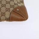 GUCCI GG Canvas Shoulder Bag Beige Gold 120893 Auth BA5739-12