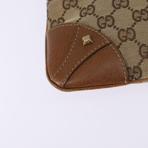 GUCCI GG Canvas Shoulder Bag Beige Gold 120893 Auth BA5739