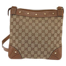 GUCCI GG Canvas Shoulder Bag Beige Gold 120893 Auth BA5739-3