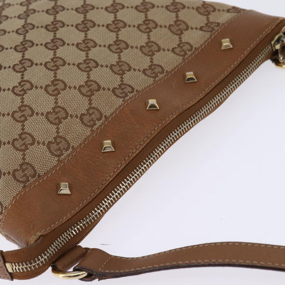 GUCCI GG Canvas Shoulder Bag Beige Gold 120893 Auth BA5739