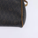 Christian Dior Honeycomb Canvas Shoulder Bag PVC Black Gold Auth BA5741-14