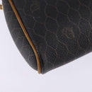 Christian Dior Honeycomb Canvas Shoulder Bag PVC Black Gold Auth BA5741-15