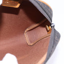 Christian Dior Honeycomb Canvas Shoulder Bag PVC Black Gold Auth BA5741-17