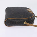 Christian Dior Honeycomb Canvas Shoulder Bag PVC Black Gold Auth BA5741-4