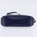 Salvatore Ferragamo Gancini Hand Bag Leather 2way Blue Gold Auth BA5742-5