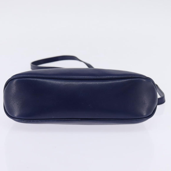 Salvatore Ferragamo Gancini Hand Bag Leather 2way Blue Gold Auth BA5742