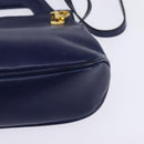 Salvatore Ferragamo Gancini Hand Bag Leather 2way Blue Gold Auth BA5742-16