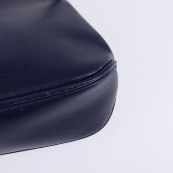 Salvatore Ferragamo Gancini Hand Bag Leather 2way Blue Gold Auth BA5742