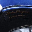 Salvatore Ferragamo Gancini Hand Bag Leather 2way Blue Gold Auth BA5742-12
